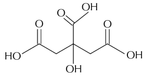 ساختار شیمیایی اسید سیتریک